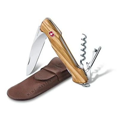 Bild av Victorinox Wine Master fickkniv, (6 funktioner, låsblad, korkskruv, kapsylöppnare), olivträ