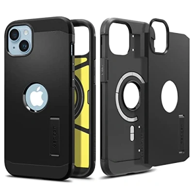 Bild av Spigen för iPhone 14 Skal Tough Armor MagFit Case Kompatibel med MagSafe Zwart