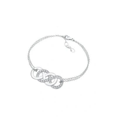 Bild av Elli Infinity Liebe Kristalle Armband, Storlek: 16, Silber