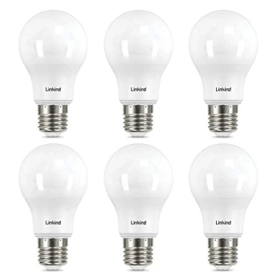 Bild av Linkind LED E27 Edison skruvlampa, 8,2 W (motsvarar 60 W), A60 mjuk vit 2700 K, 806 lumen, icke dimbar, frostad, ERP, CE certifierad, paket med 6