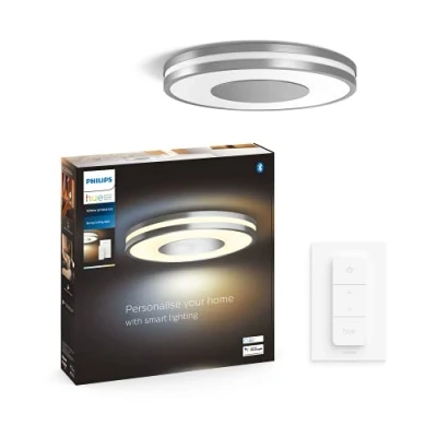 Bild av Philips Hue White Amb. LED taklampa Being inkl. dimmerströmbrytare, vit, dimbar, alla vitskuggor, styrbar via app, kompatibel med Amazon Alexa (Echo, Echo Dot)
