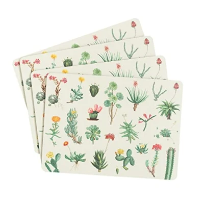 Bild av Grupo Erik Botanical Cacti Table Placemats Set Of 4 11 x 8 inches 28 20 cm Cork Beermat Drip Mat Outdoor Creative Tops