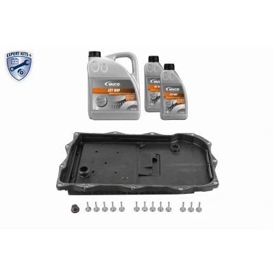 Bild av VAICO V33 0897 Conjunto de peças, mudança óleo, caixa vel. automática med oljetrågspackning, skruvar, oljemängd för standardoljebyte