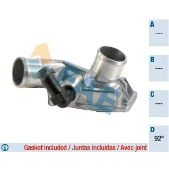 Bild av FAE 5321392 Thermostat d&#039;eau 92 avec joints, tuyau Carter à couvercle en aluminium OPEL: Zafira A, Astra G CC, Caravan
