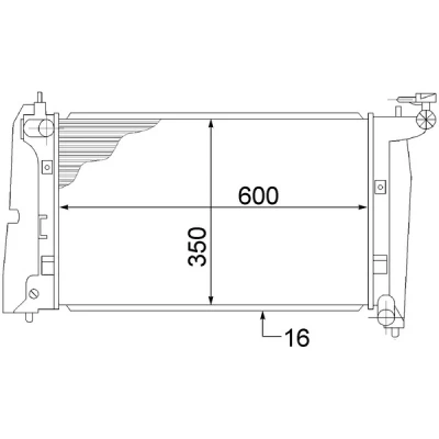 Bild av MAHLE ORIGINAL CR 1526 000S radiateur du moteur pour véhicules avec/sans climat. 597 355 16 Grille de soudée TOYOTA: Corolla IX 3/5 portes
