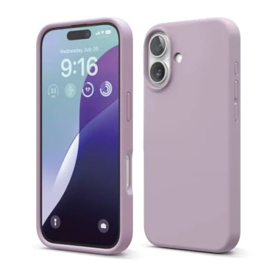 Bild av elago Kompatibel med iPhone 16 fodral, premium flytande silikonfodral, heltäckande skydd, stötsäkert och smalt telefonfodral, reptåligt mjukt mikrofiberfoder, 6.1