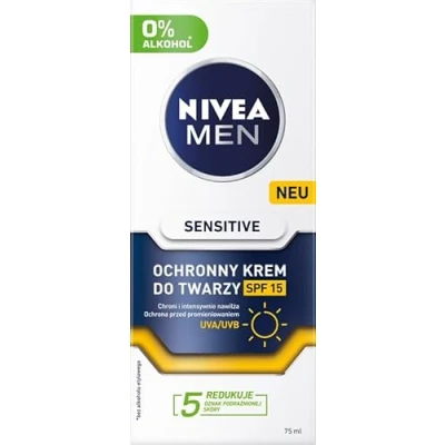 Bild av NIVEA män fuktkräm, ansiktskräm för med kamomill, ansiktsvård känslig hud, hudvård SPF 15, hudkräm (75 ml)