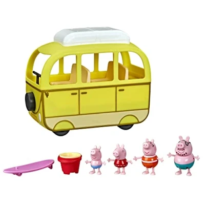 Bild av Peppa Pig Peppa’s Adventures Beach Campervan leksak för barn i förskoleåldern, 10 delar, rullande hjul, från 3 år