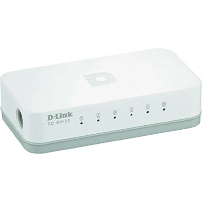 Bild av D Link GO SW 8E Ethernet Easy Desktop Switch (8 portar med 10/100 Mbit/s, automatisk MDI/MDIX detektering) vit