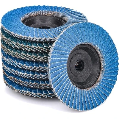 Bild av HATANSE 8 stycken fläktskivor ø 76 mm x 10 slipskivor slipmopttallrik 40 60 80 120 kornig set, lamellskivor för vinkelslip polermaskin