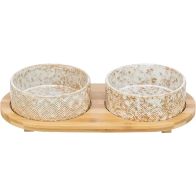 Bild av Trixie Bowl set, 2 x 0.8 l/ø 16 cm/39 8 20 cm, white/ecru