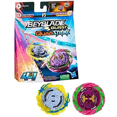 Bild av Beyblade Burst QuadStrike 2 pack med Fierce Bazilisk B8 och Hydra Kerbeus K8 snurror, stridssnurror