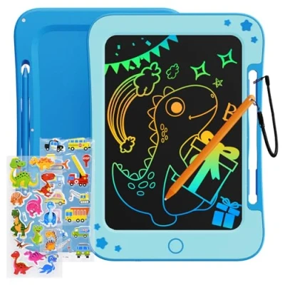 Bild av TEKFUN Barnleksaker för 3, 4, 5, 6 år gamla pojkar flickor presenter, 20 cm LCD skrivplatta barn ritbräda, pedagogiska reseleksaker pojke flicka födelsedag julklappar ålder 3 8 (blå)