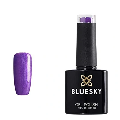 Bild av BLUESKY Gel Polish, lila grape, 80551, 10 ml, gellösbart nagellack, (härdning under UV /LED lampa krävs) förpackning (x)