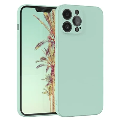 Bild av EAZY CASE Silikonfodral för iPhone 13 Pro Max Mjukt stötsäkert mobilskal skyddsfodral med kameraskydd Tunt Premium TPU Telefonstötfångare i Mintgrön