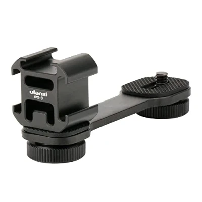 Bild av ULANZI PT 3 Triple Cold Shoe Mount Adapter aluminium för Gimbal (DJI Osmo Mobile 2/3, Zhiyun, Feiyutech), kamera och smartphone vlog video mikrofon förlängningsstång