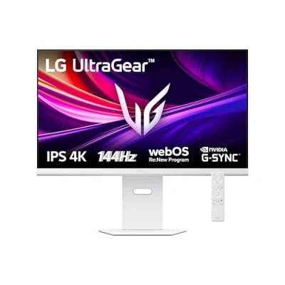 Bild av LG UltraGear 32G810SA 32 tum UHD 4K, IPS 1 ms, 144Hz, smarta funktioner med webOS 24, HDR 400, G Sync kompatibel, AMD FreeSync Premium, VRR, högtalare 14 W, HDMI 2.1, USB C, WiFi, BT, vit