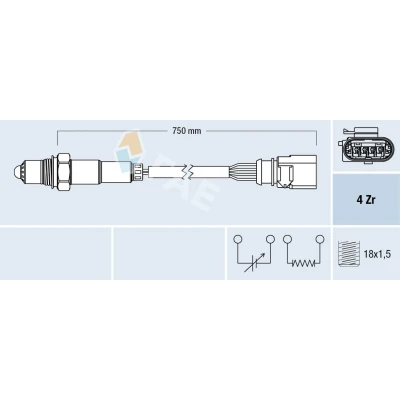 Bild av FAE 77399 Sonde lambda VOLKSWAGEN: Polo V 3/5 portes, Scirocco III, Tiguan I, SKODA: Yeti, Fabia 2, Roomster, AUDI: Q3