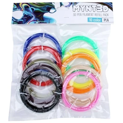 Bild av MYNT3D PLA 3D pennfilament, påfyllningspaket (10 färger, 3 m vardera)