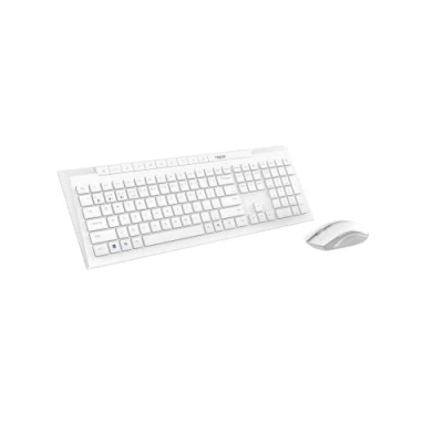 Bild av Rapoo Set trådlös mus + tangentbord (fluga, multimode, trådlös, USB A, smal, dator) vit