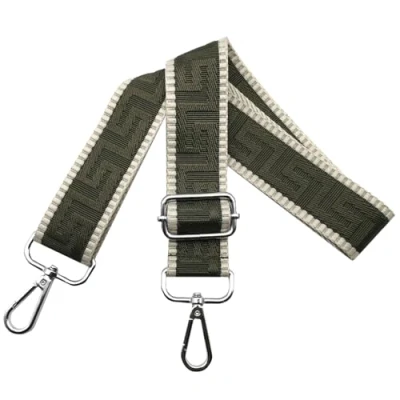 Bild av axelrem för väska väskremmar ombyte, justerbar väskrem bred 3,8 cm med silver karbinhake fickband bärrem handväskor dam, färgglad, K, Armégrön, 80 130cm