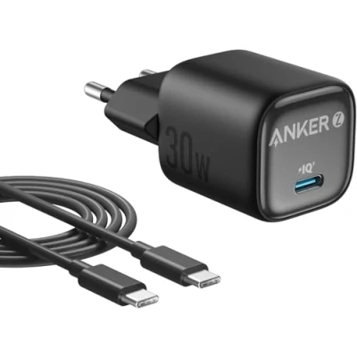 Bild av Anker 30 W USB C Laddare, Kompakt GaN Snabbladdare, 3X Snabbare Laddning Strömadapter, Kompatibel med iPhone 16/15/14/13/12, iPad, Samsung Galaxy S24/S23, Pixel och Mer