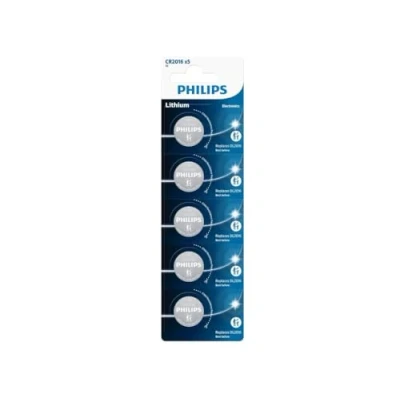 Bild av Philips knappcellsbatteri CR 2016 3 V 5 st Litium Minicells