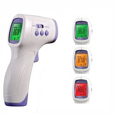 Bild av IFNI Medicinsk infraröd fronttermometer kontaktlös termometer för vuxna, barn, baby, LCD display med färgstarka indikatorer, ljudalternativ och 32 minnen