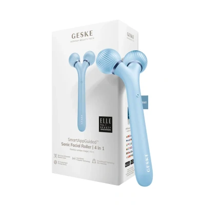 Bild av Geske Sonic Facial Roller 4 IN 1 Electronic Tools SMARTAPPGUIDED Ansiktsvård tillbehör, Storlek: One Size, Aquamarine