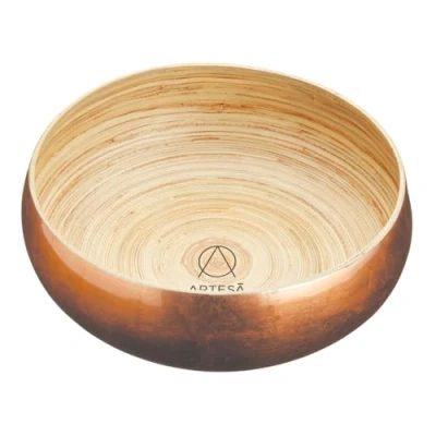 Bild av Artesa Master Class skål serveringsskål, 26 cm stor, pressad, bambu, lackerad, guldfärg