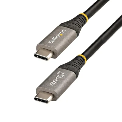 Bild av StarTech.com 1 m (3 fot) USB C kabel 10 Gbps IF certifierad 3.2 Gen 2 Typ 100 W (5A) strömförsörjningsladdning, DP Alt läge till sladd laddning och