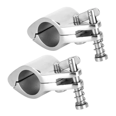 Bild av EBTOOLS 2st Båt Gångjärn Övre käke Slide 316 Rostfritt stål Marine Hardware Beslag Tip Style Bimini Top Rail Mount(25mm)