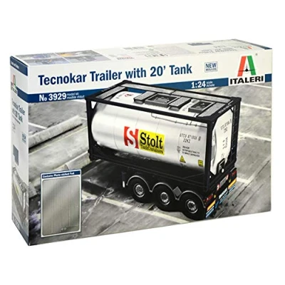 Bild av ITALERI 3929S 1:24 Tecnokar släpvagn w/20ft tank, modellbygge, byggsats, modelltillverkning, hantverk, hobby, lim, plastbyggsats, detaljerad