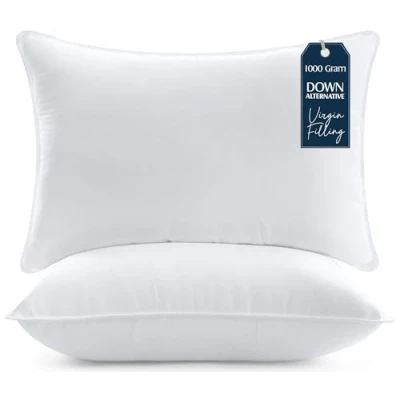 Bild av Utopia Bedding Kuddar (Set med 2), 50 x 70 cm Sängkuddar, lyxiga plyschsovkuddar för rygg, mage och sidosovare (Vit)