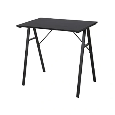 Bild av Rebecca Mobili Platssparande skrivbord, datorbord, svart, fiberträ melaminstål, för kontor i sovrummet Mått HxLxP: 74 x 80 50 cm Art. RE6707