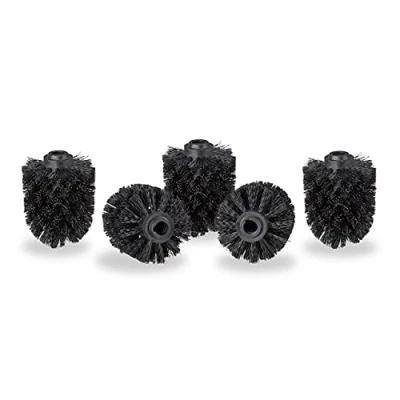 Bild av Relaxdays 10021024_46 Toalettborsthuvud i set om 5, lösa toalettborstar 12 mm gänga, reservborsthuvud diameter 7 cm, plast, svart, x 9 invändig gänga: