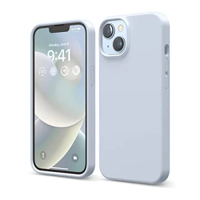 Bild av elago Flytande silikonfodral kompatibelt med iPhone 14 (6,1 tum), högkvalitativ silikon, heltäckande telefonskydd, 4 lagers stötsäkert mjukt mikrofiberfoder
