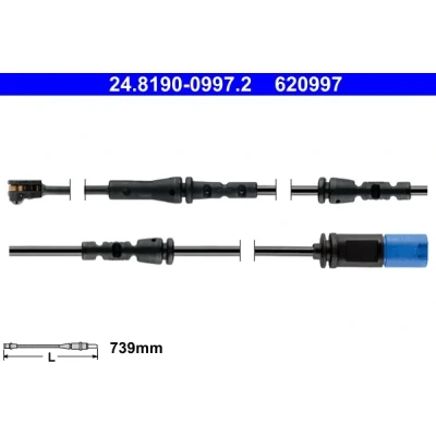 Bild av Varningssensor, bromsbeläggslitage, Bakaxel, bmw ix3 [g08], x3 [g01, f97], van [g01], x4 [g02, f98], 34 35 6 870 350
