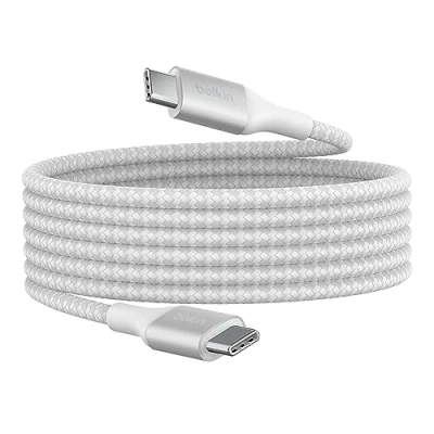 Bild av Belkin BoostCharge snabbladdningskabel för USB C till med 240 W Power Delivery, certifierad av IF, kompatibel MacBook Pro, Chromebook, iPhone 15, Samsung Galaxy, iPad, m. 2 m, vit