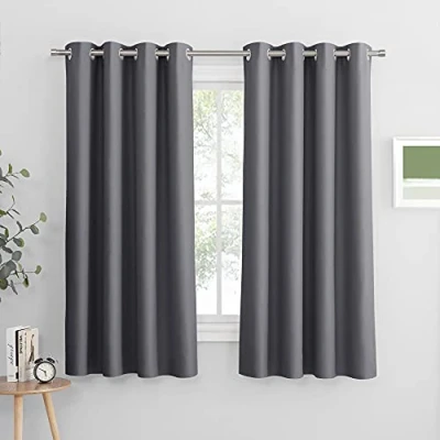 Bild av Pony Dance Gardin ogenomskinliga gardiner barnrum termiska för rum mörkläggning öljettgardin, grå, set om 2 stycken H 158 x B 132 cm