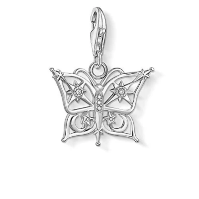 Bild av Thomas Sabo damer berlock fjäril charm klubb 925 sterlingsilver, 2,4 x 1,9 cm, Sterlingsilver Kubisk zirkonia, zirkonia