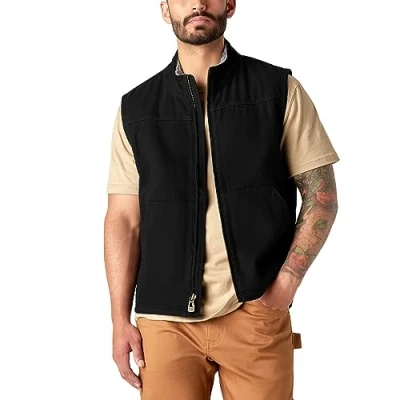 Bild av Dickies Herr M Duck Sherpa fodrad väst arbete verktyg ytterkläder, sköljd svart, XXL, Sköljad XXL
