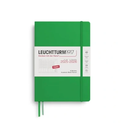 Bild av LEUCHTTURM1917 372818 akademisk veckoplanerare medium (A5) 2026, 18 månader 07.2025 12.2026, vårblad, engelska