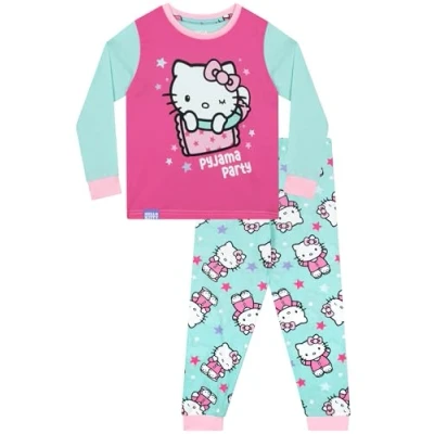 Bild av Hello Kitty Pyjamas för Flickor Pyjamasset med Långärmad Tröja Rosa 128