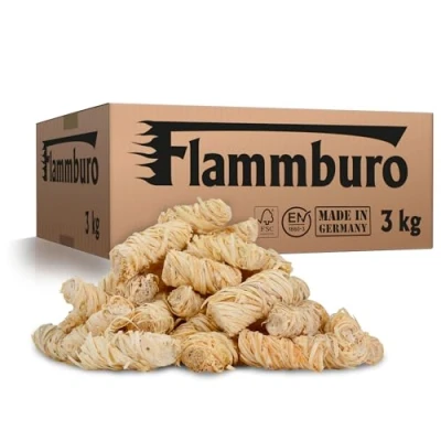 Bild av LAMMBURO (3 kg = ca 240 styck) Anzündwolle för kamin, Ofen and Grill Ökologiska Holmyggor, Kaminanzünder, Grillanzünder, Anzünder Holzwolle