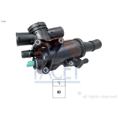 Bild av FACET 7.8748 Thermostat d&#039;eau 83 Made in Italy OE Equivalent avec joint d&#039;étanchéite PEUGEOT: 407 SW, 308 I 3/5 portes, 307 portes