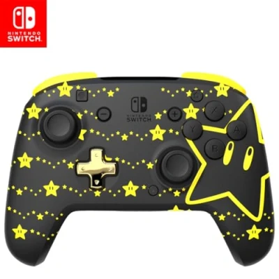 Bild av PDP REMATCH GLOW Wireless Controller Mario Stars, Svart och gult