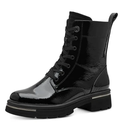 Bild av Marco Tozzi dam stövel laced 2 25283 43 modestövlar, Svart patentant, 37 EU, patent, EU