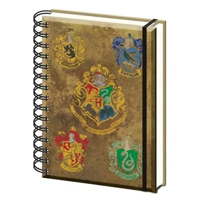 Bild av Carnet à spirale A5 Harry Potter écussons maisons et Poudlard