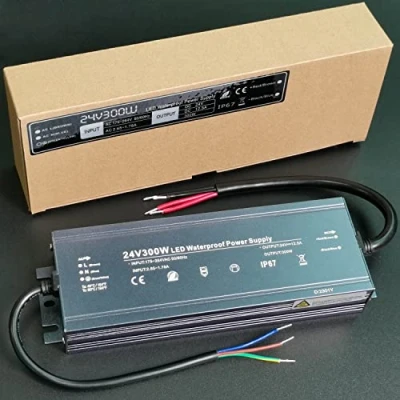 Bild av Alinana LED Transformator 24V 300W, IP67 Vattentät 230V till 24V, Nätadapter 300W för remsor Lampor, Skyltar, Utomhuskameror, 0 12,5A